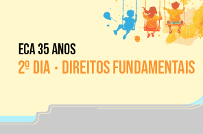 Imagem meramente ilustrativa, de forma quadricular, com fundo salmão e rodapé cinza e azul. No centro, está o título do evento. Fim da descrição.